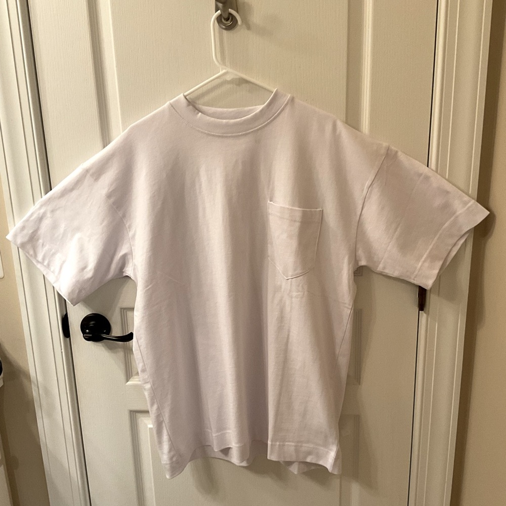 New white pocket tee